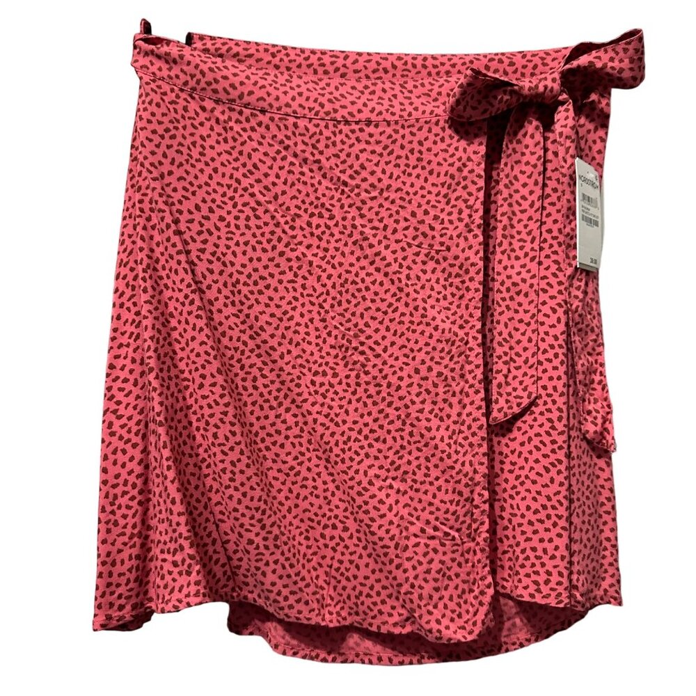 BP from Nordstrom NEW pink animal print wrap skirt size S